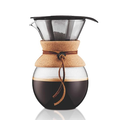 8 CUP POUR OVER BODUM COFFEE MAKER WITH CORK AND REUSABLE FILTER